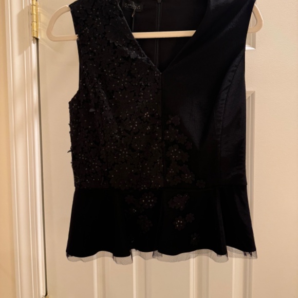 Crepe top with lace and sequins - Picture 2 of 4